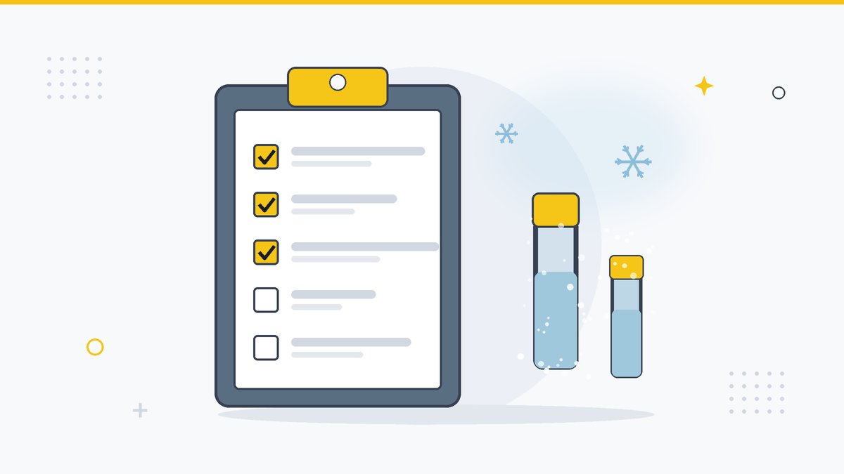 Illustrazione: cartella clinica con checklist e criovial