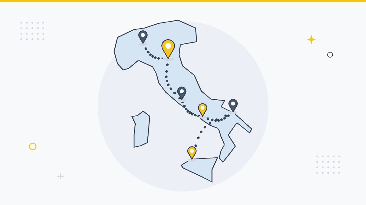 Illustrazione: tappe del percorso in Italia