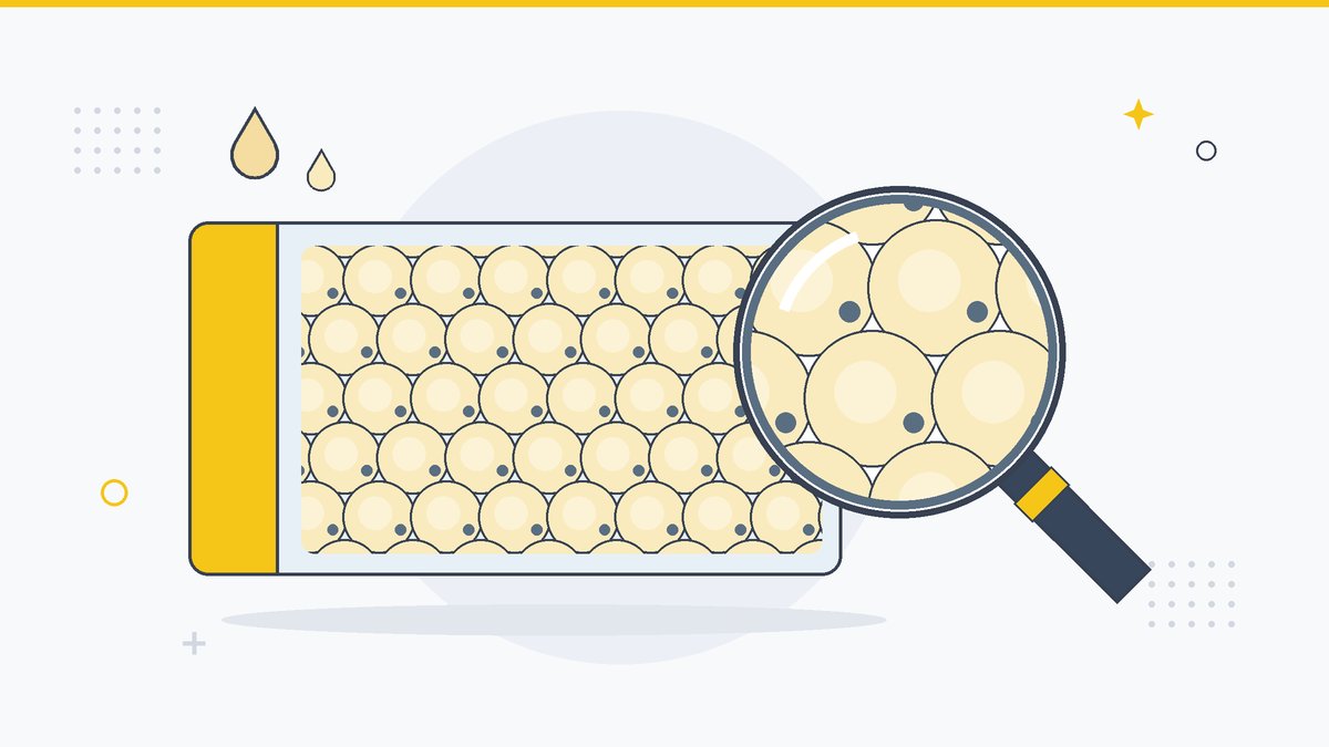 Illustrazione: cellule di tessuto adiposo su vetrino sotto una lente